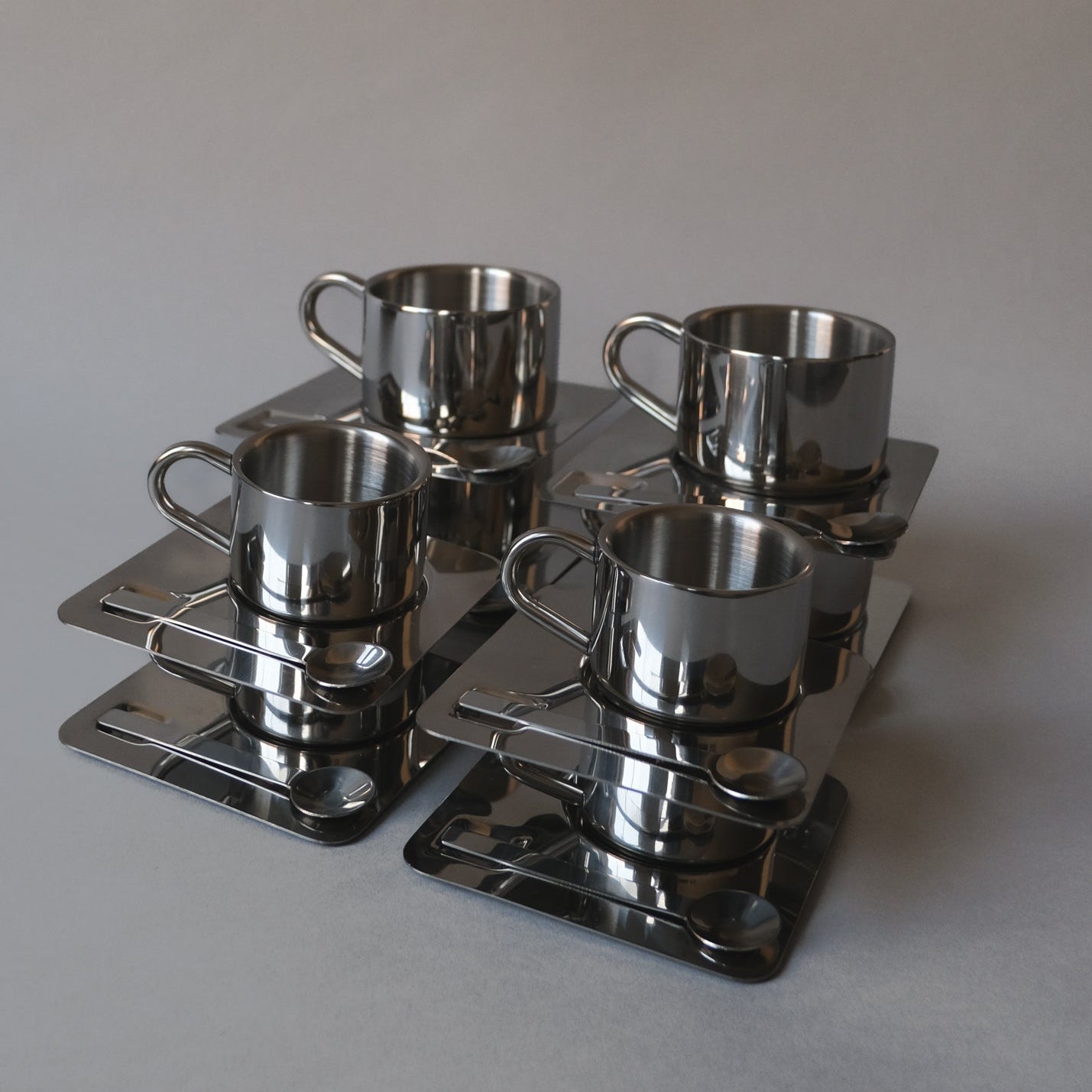 Stainless Steel Coffee Cup 8-Piece Set